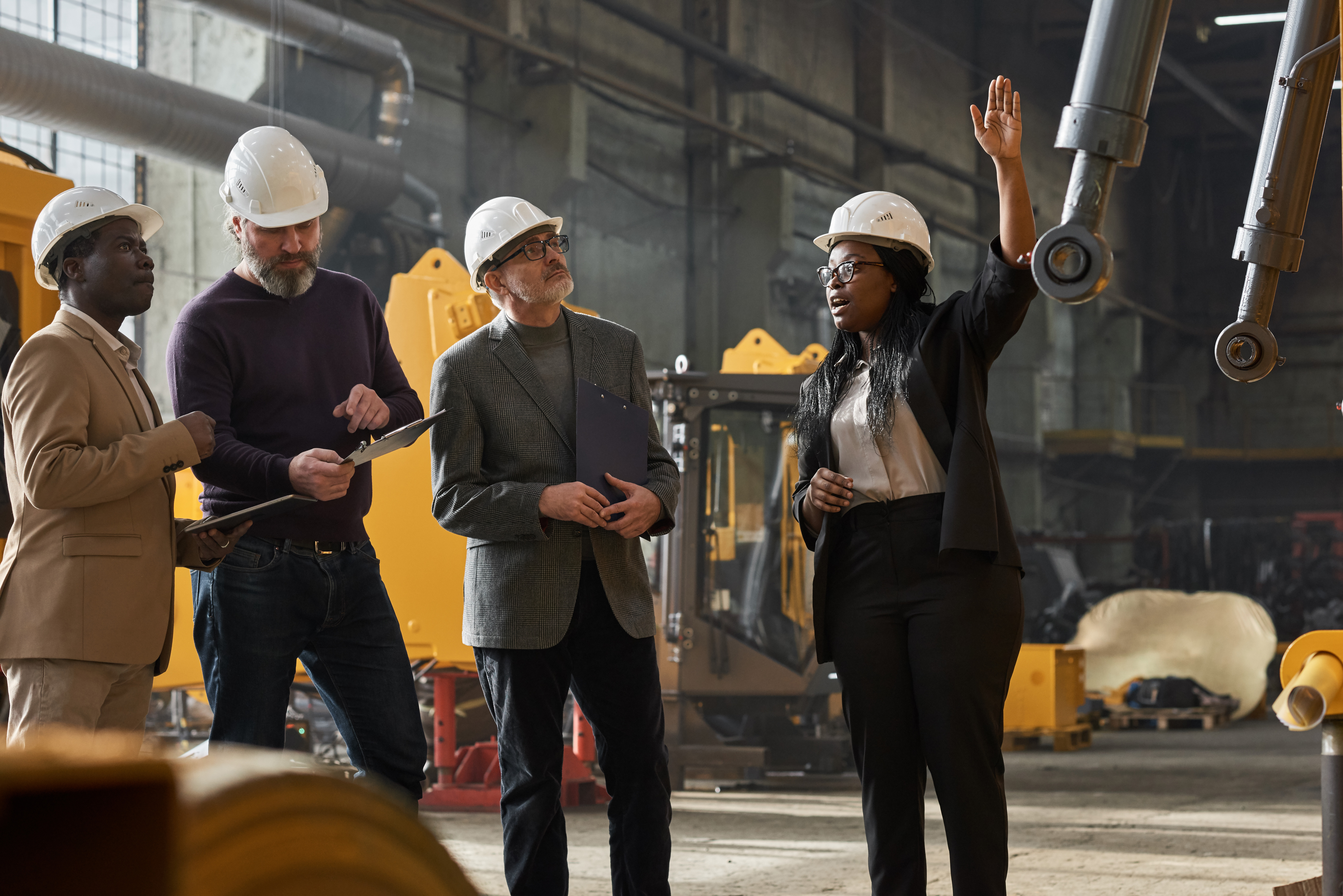 Professional construction team meeting